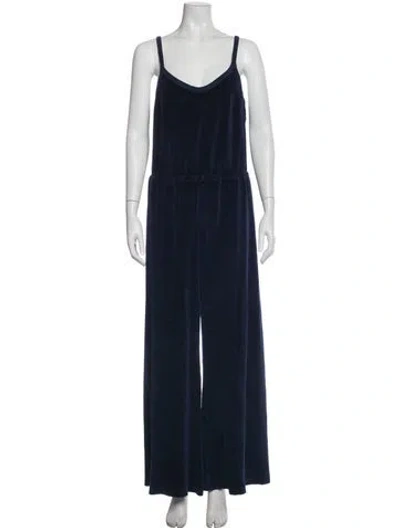 Pre-owned Suzie Kondi V-neck Jumpsuit In Blue