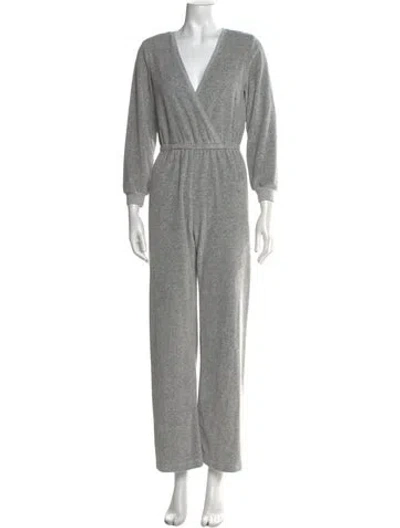 Pre-owned Suzie Kondi V-neck Jumpsuit In Gray