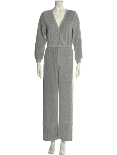 Pre-owned Suzie Kondi V-neck Jumpsuit In Gray