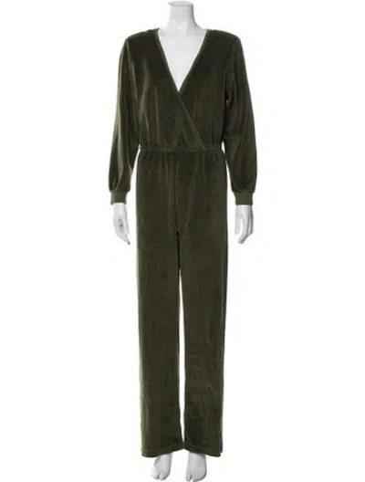 Pre-owned Suzie Kondi V-neck Jumpsuit In Green