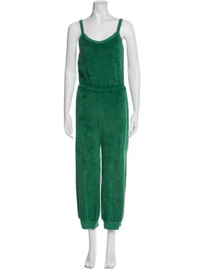 Pre-owned Suzie Kondi V-neck Jumpsuit In Green