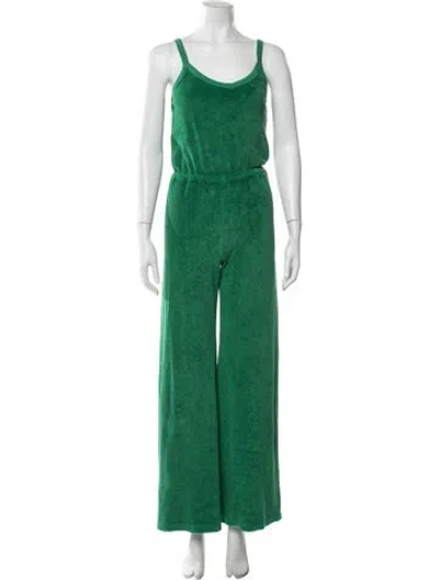 Pre-owned Suzie Kondi V-neck Jumpsuit In Green