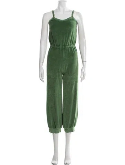 Pre-owned Suzie Kondi V-neck Jumpsuit In Green