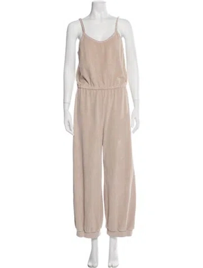 Pre-owned Suzie Kondi V-neck Jumpsuit In Neutral