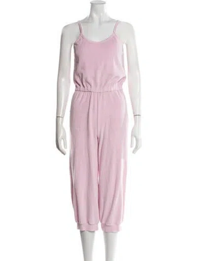 Pre-owned Suzie Kondi V-neck Jumpsuit In Pink