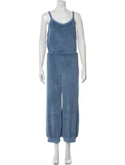 Pre-owned Suzie Kondi V-neck Jumpsuit W/ Tags In Blue