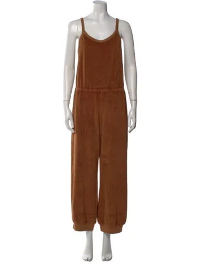Pre-owned Suzie Kondi V-neck Jumpsuit W/ Tags In Brown