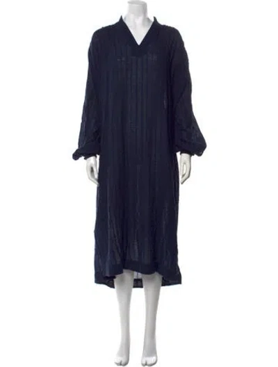 Pre-owned Suzie Kondi V-neck Long Dress W/ Tags In Blue