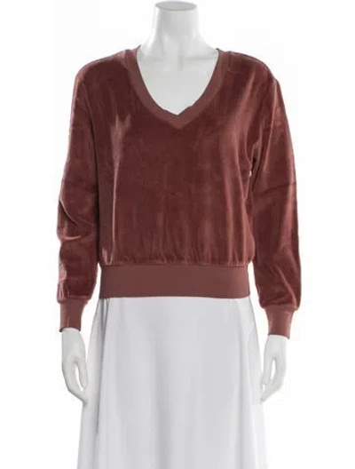 Pre-owned Suzie Kondi V-neck Long Sleeve Sweatshirt W/ Tags In Neutral