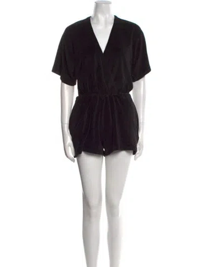 Pre-owned Suzie Kondi V-neck Romper In Black