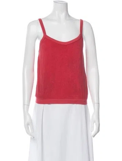 Pre-owned Suzie Kondi V-neck Sleeveless Top In Red