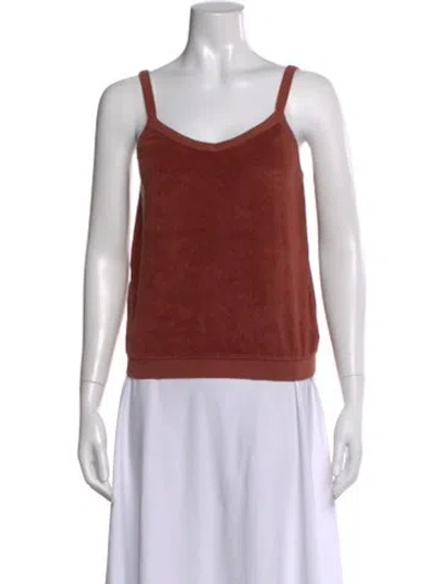 Pre-owned Suzie Kondi V-neck Sleeveless Top W/ Tags In Orange