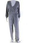 Suzie Kondi Womens Velour V-neck Jumpsuit Fw20-1 Grey Marle In Multi