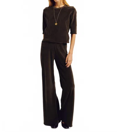 Suzie Kondi Zephyra Velour Pants In Walnut In Brown