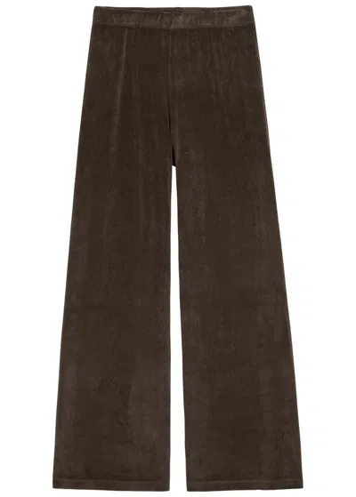 Suzie Kondi Zephyra Wide-leg Terry Trousers In Brown