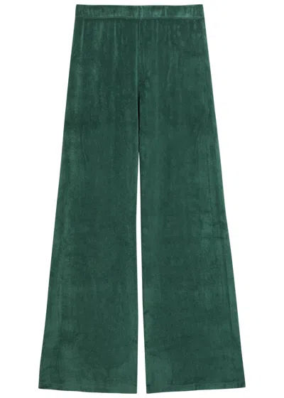 Suzie Kondi Zephyra Wide-leg Terry Trousers In Green