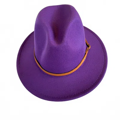 Suzie Q Usa Retro Flat Brim Hat In Purple