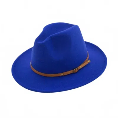 Suzie Q Usa Retro Flat Brim Hat In Royal Blue