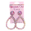 Suzie Q Usa Women's Ab Crystal Teardrop Statement Earrings In Pink