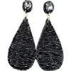 Suzie Q Usa Women's Seed Bead Teardrop Earrings In Black In Black