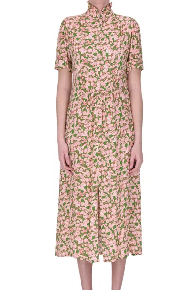 Suzie Winkle Flower Print Crepè Dress In Multicoloured