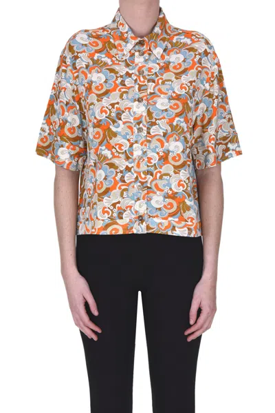Suzie Winkle Flower Print Jersey Shirt In Multicoloured