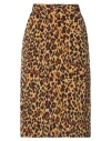 Suzie Winkle Woman Midi Skirt Camel Size 8 Viscose In Beige
