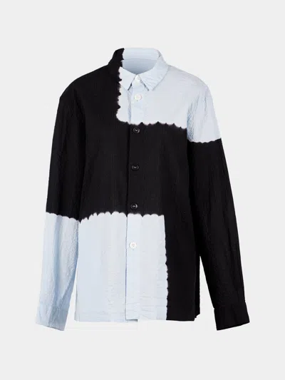 Suzusan Boshi Shibori Cotton Crinkled Overshirt Size: M