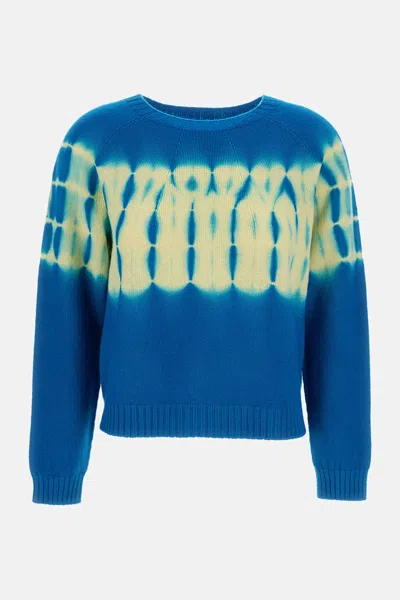 Suzusan Tie-dye Cropped Sweater In Blue