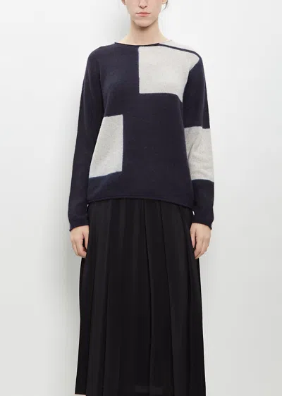 Suzusan Cashmere Seamless Pullover Long In Black / Light Grey