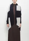 Suzusan Cashmere Seamless Upside Down Cape In Black / Light Grey