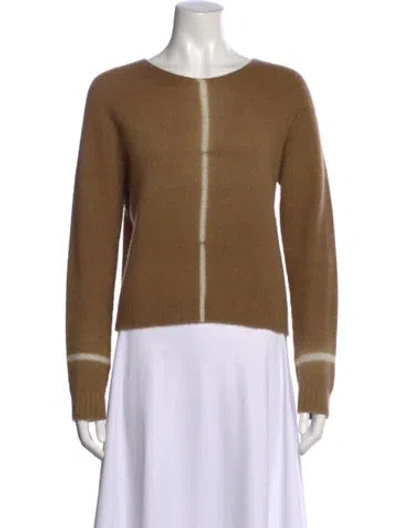 Pre-owned Suzusan Cashmere Striped Sweater In Brown