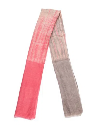 Pre-owned Suzusan Linen Tie-dye Print Scarf In Neutrals