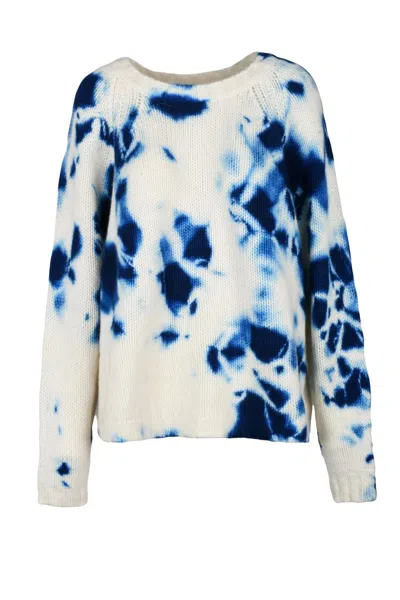 Suzusan Oversized Sweater Cashmere - White/blue In Multi