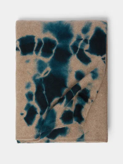 Suzusan Shibori Cashmere Throw  Abask Luxury Gift In Blue
