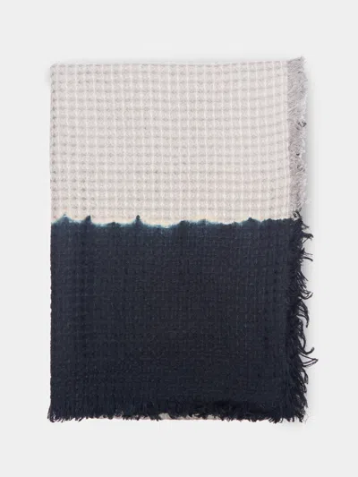 Suzusan Shibori Waffle Linen Throw  Abask Luxury Gift In Multi