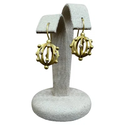 Pre-owned Suzy Landa Birdcage Earrings In Multi