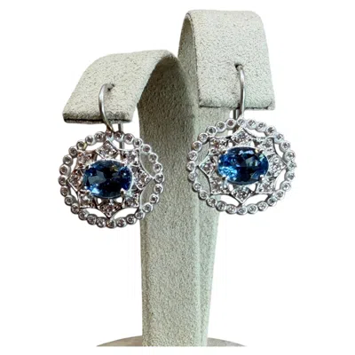 Pre-owned Suzy Landa Diamond Drop Earrings In Multi