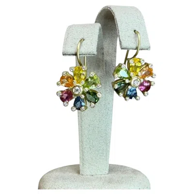 Pre-owned Suzy Landa Drop Earrings In Multi