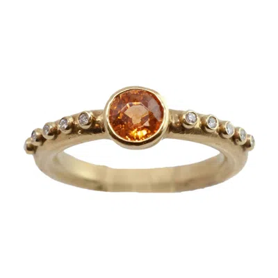 Suzy Landa Women's Mandarin Garnet Ring In Orange In Gold