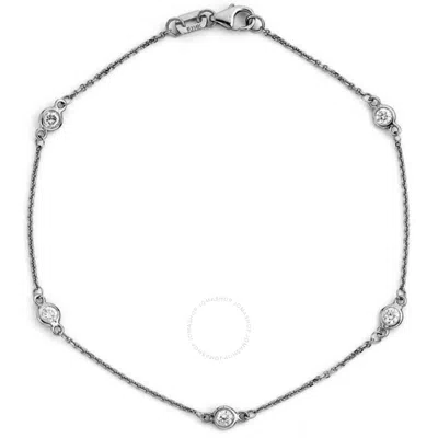 Suzy Levian 14k 0.15 Ct. Tw. Diamond Station Bracelet In Metallic