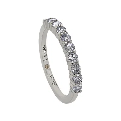 Pre-owned Suzy Levian 0.50 Carat Diamond 14k White Gold Eternity Half Band