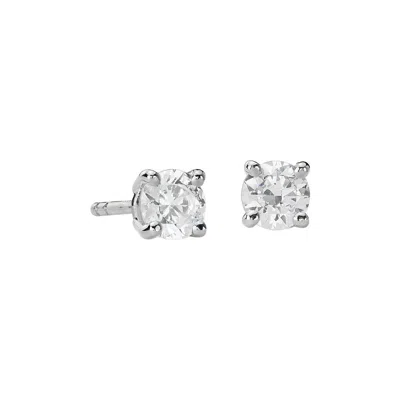 Pre-owned Suzy Levian 0.50 Carat Diamond 14k White Gold Round Stud Earrings
