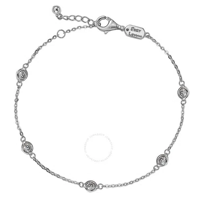 Suzy Levian 0.75 Ct Tdw 14k White Gold Diamond Station Bracelet