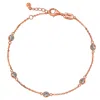 Suzy Levian 0.75 Ct Tdw 14k White Gold Diamond Station Bracelet In Pink