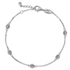 Suzy Levian 0.75 Ct Tdw 14k White Gold Diamond Station Bracelet In Silver