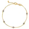 Suzy Levian 0.75 Ct Tdw 14k White Gold Diamond Station Bracelet In Yellow