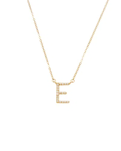 Suzy Levian 14k 0.1 Ct. Tw. Diamond Initial Necklace In Gold