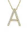 Suzy Levian 14k 0.1 Ct. Tw. Diamond Initial Necklace In Gold - A
