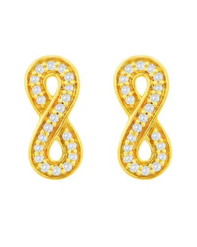 Suzy Levian 14k White Gold .10 Cttw Pave Diamond Infinity Stud Earrings